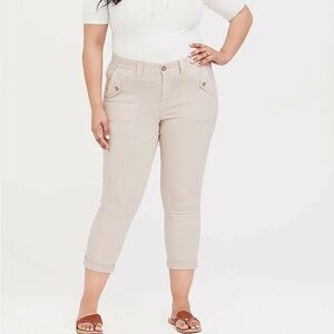Torrid (18) LT Grey Military Crop First at fit Khakhi